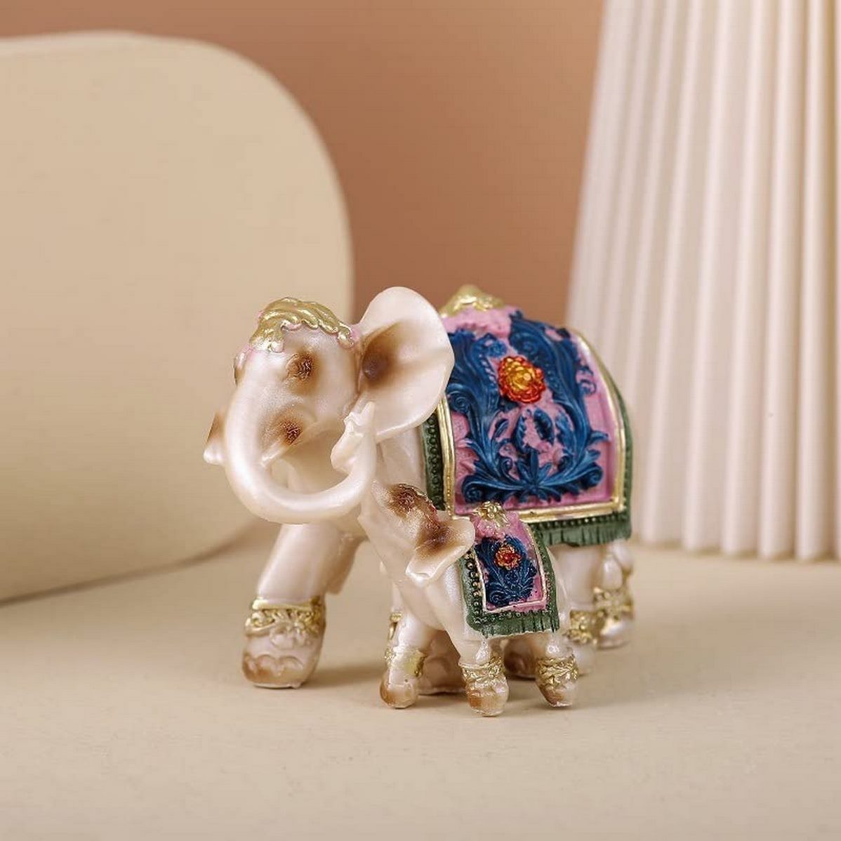 Elefante Duo Beige Decoración Prosperida